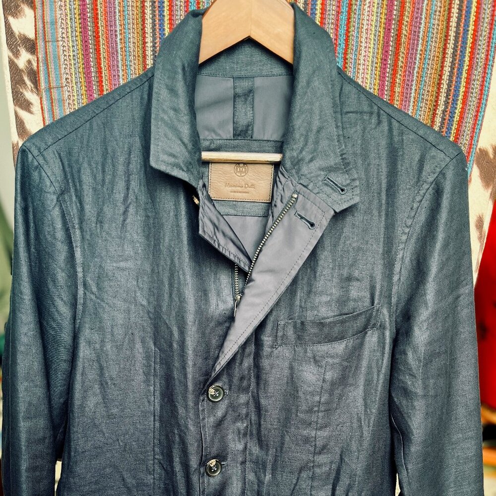 Massimo Dutti Men's Lightweight Field Jacket in Navy Blue